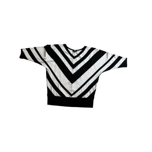 PREMISE STRIPED SWEATER Dolman Sleeves light flat knit size L - Picture 3 of 7